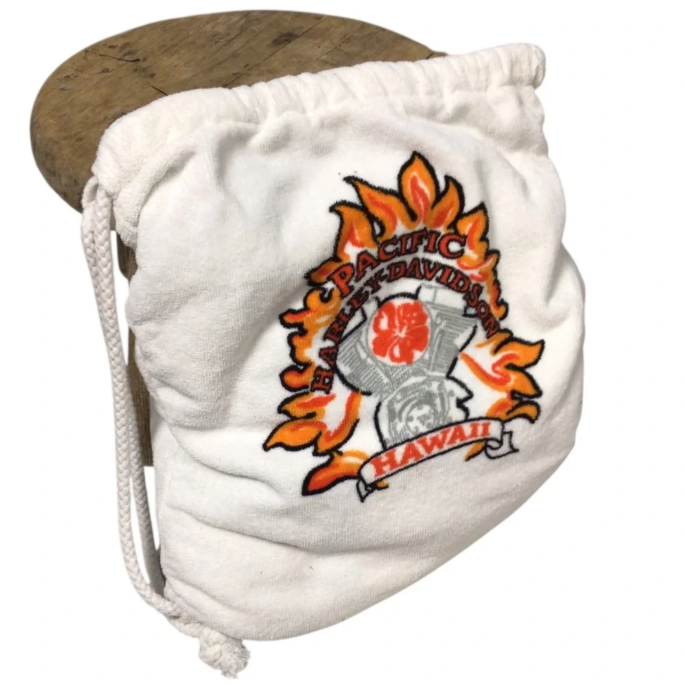 Harley-Davidson Hawaii Beach Towel Folds In Drawstring Bag